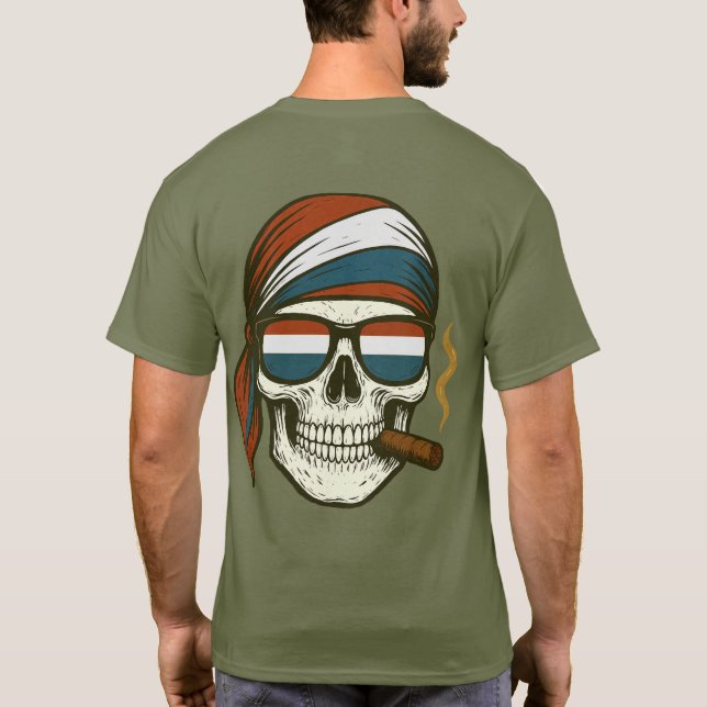 Camiseta US Spyder Ryders - Spyder Skull RWB Cachecol Vidro (Verso)