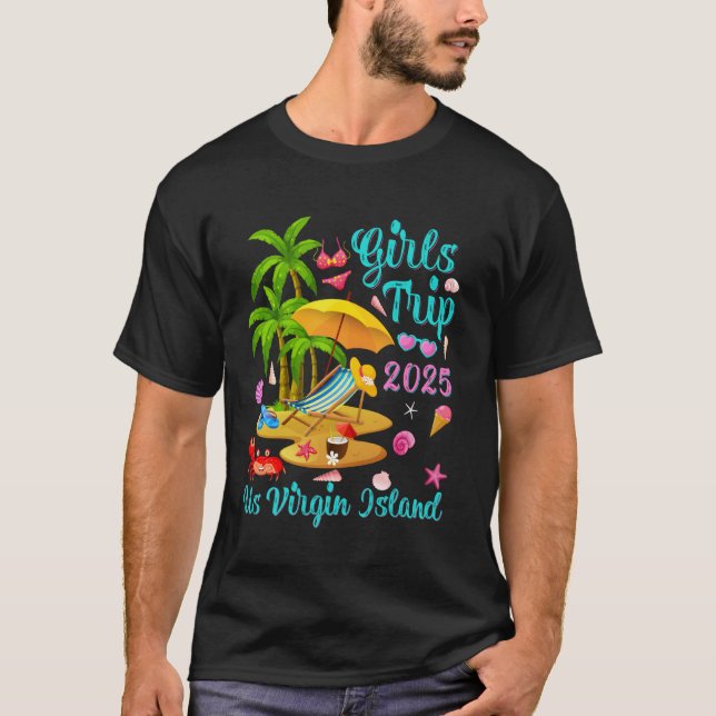 Camiseta US Virgin Island Summer Vacation Girls Trip 2025 (Frente)