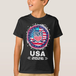 Camiseta Usa 2026 Hóquei Bandeira Americana Mulheres Homens