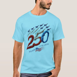 Camiseta USA 250 Years Anniversary Jet Formation Patriotic