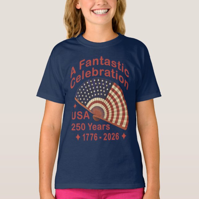 Camiseta USA 250 Years Patriotic Fan Design – 1776-2026  (Frente)