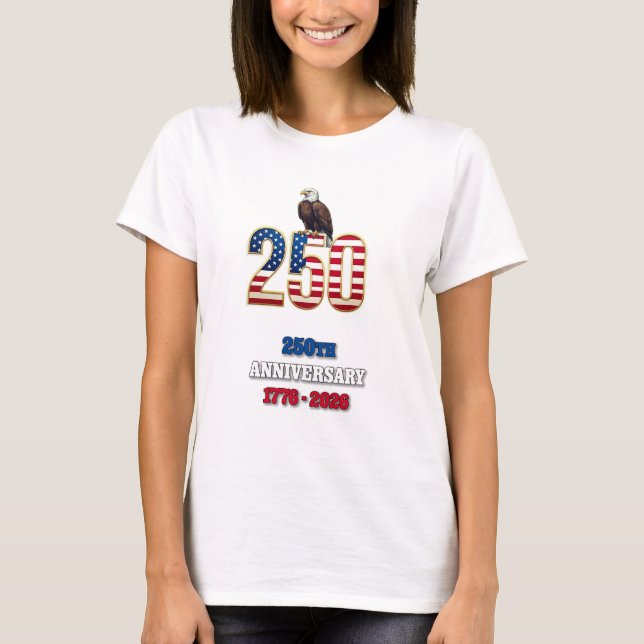 Camiseta USA 250th Anniversary 1776-2026 American Patriotic (Frente)