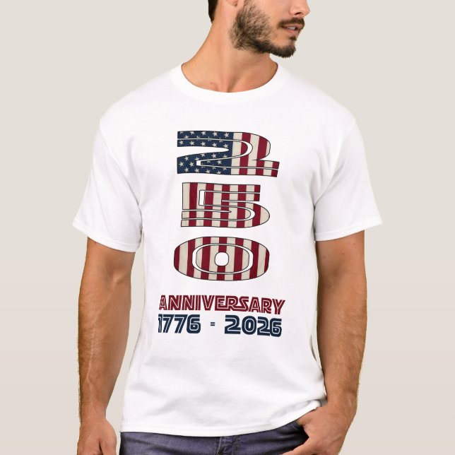 Camiseta USA 250th Anniversary 1776-2026 Semiquincentennial (Frente)