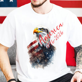 Camiseta  usa 250th Bald Eagle & American Flag Watercolor