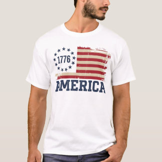Camiseta USA 250th Vintage 1776 America Distressed Flag