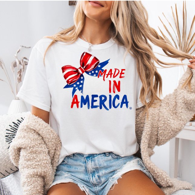 Camiseta USA 4th of July Shirt, Patriotic Gift for Her  (Criador carregado)
