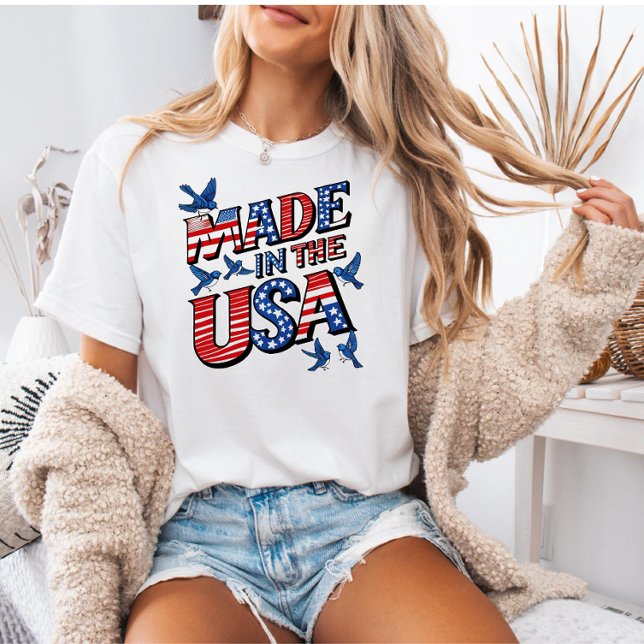 Camiseta USA 4th of July Shirt, Patriotic Gift for Her  (Criador carregado)