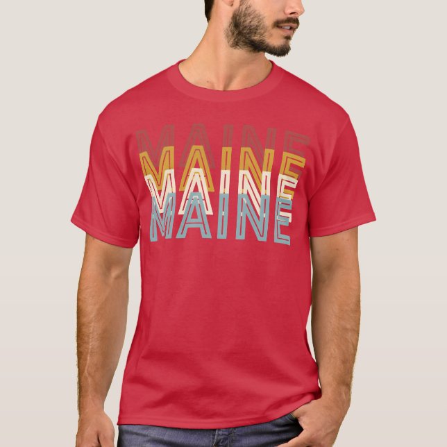 Camiseta Usa 70S State Maine family (Frente)