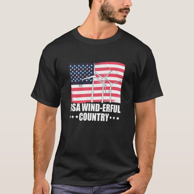 Camiseta USA America Flag USA Wind erful Country (Frente)