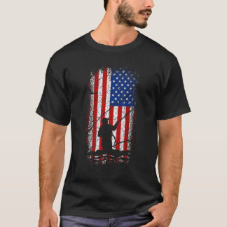 Camiseta Usa American flag 4th of july fly fishing