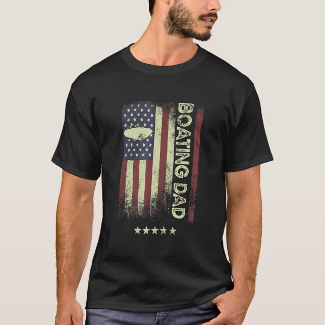 Camiseta USA American Flag  Boating Dad 1 (Frente)