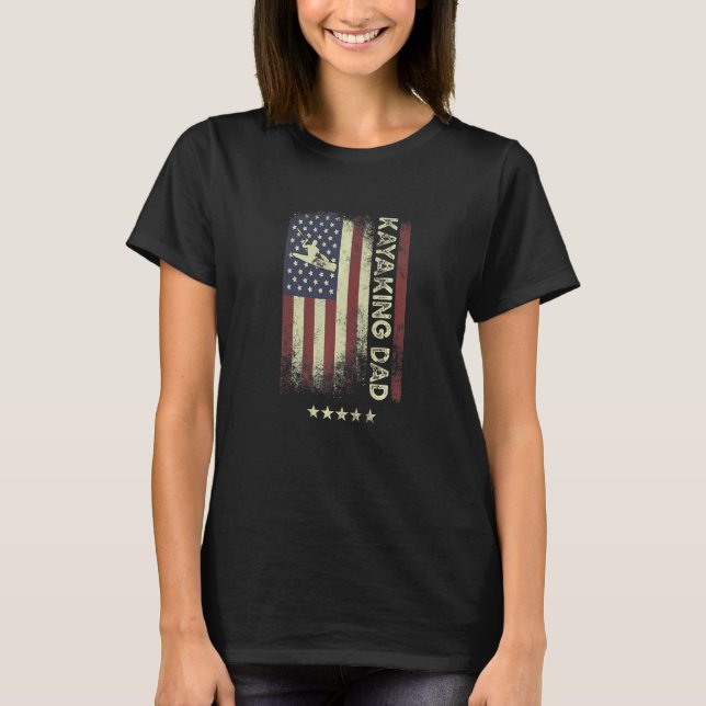 Camiseta USA American Flag  Kayaking Dad  1 (Frente)