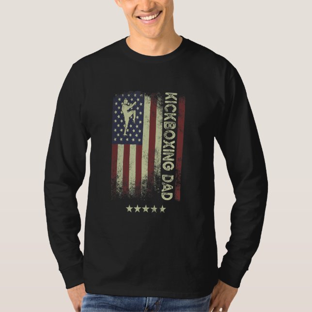 Camiseta USA American Flag  Kickboxing Dad 1 (Frente)