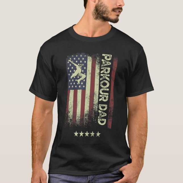 Camiseta USA American Flag  Parkour Dad 1 (Frente)
