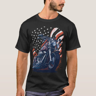 Camiseta USA American Flag Rider Motorcycle Veteran Biker