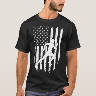 Camiseta USA American Flag Running Tee 4º, corredor de julh