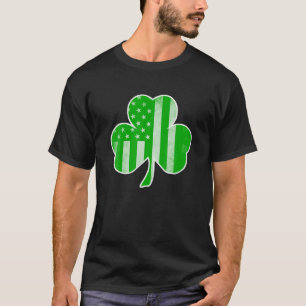 Camiseta USA American Flag, Shamrock Green Clover Boy