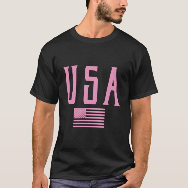 Camiseta Usa American Flag Text K Print (Frente)