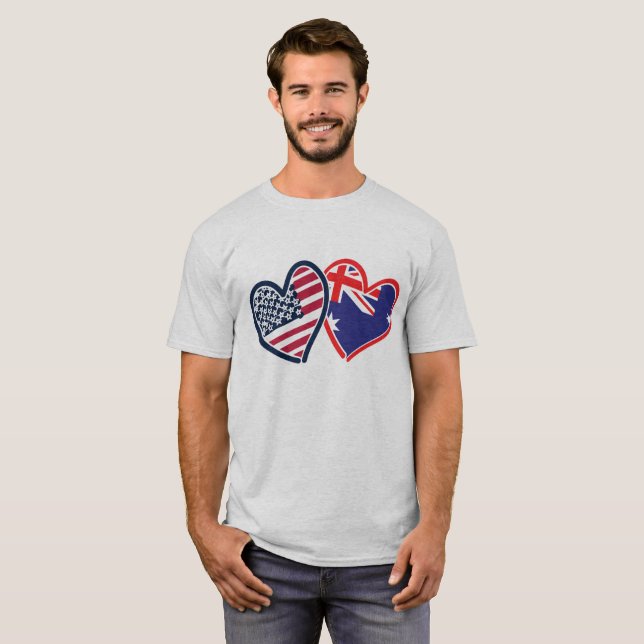 Camiseta USA Austrália Love (Frente Completa)