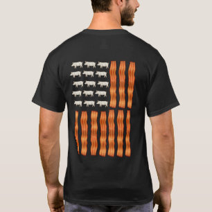 Camiseta USA Bacon Flag Pig Vintage