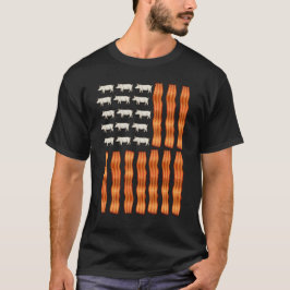 Camiseta USA Bacon Flag Pig Vintage