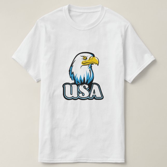 Camiseta USA Bald Eagle (edição azul limitada) (Frente do Design)