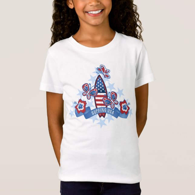 Camiseta USA Beach Girls T-shirts (Frente)