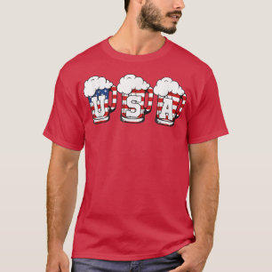 Camiseta USA Beer American Flag Drinking Lover 4th Of July