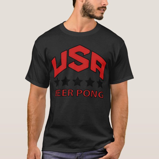 Camiseta USA Beer Pongeam funny (Frente)