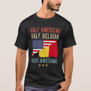 Camiseta Usa Belgium Flag Half American Half Belga