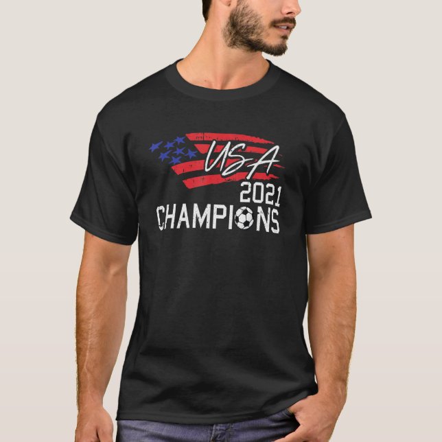 Camiseta USA Champions 2021 Soccer American Football Team S (Frente)