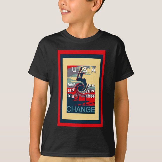 Camiseta USA Change: Unity Design mais forte junto (Frente)