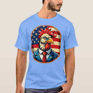 Camiseta usa chicken american red white blue