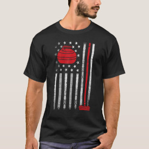 Camiseta Usa Curler Broler Winter Ice Sports American Flag