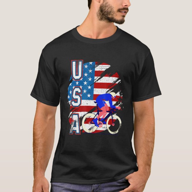 Camiseta USA Cycling American Flag Cycling Team (Frente)