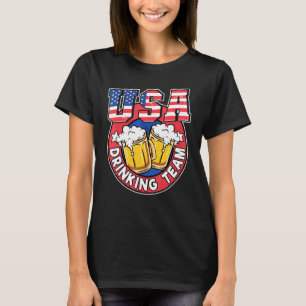 Camiseta Usa Drinking Team Us American Flag 4th Of July Bee