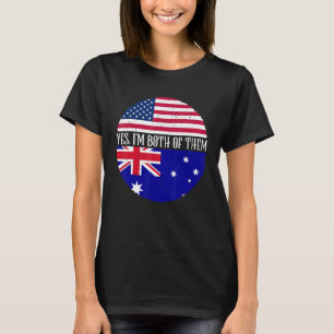 Camiseta USA E Austrália Vintage Flags Sim Eu Sou Ambos