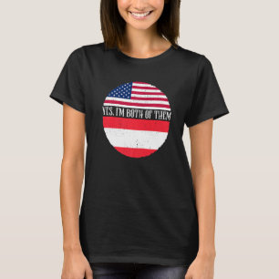 Camiseta USA E Áustria Vintage Flags Sim Eu Sou Ambos