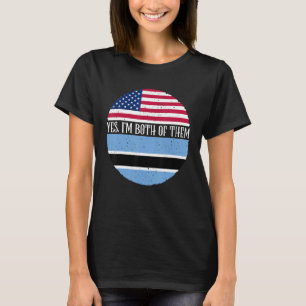 Camiseta USA E Botswana Vintage Flags Sim Eu Sou Ambos Os