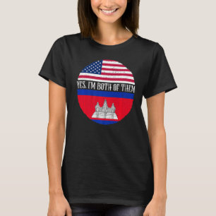 Camiseta USA E Camboja Vintage Flags