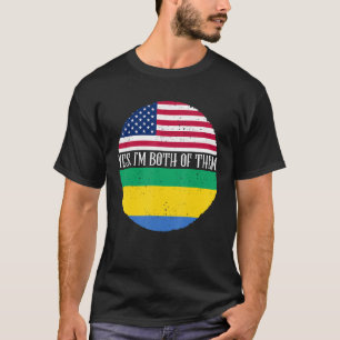 Camiseta USA E Gabão Vintage Sinalizadores Sim Sou Ambos