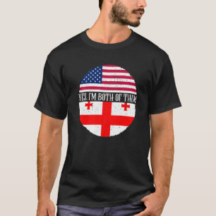 Camiseta USA E Georgia Vintage Sinalizadores Sim Sou Ambos