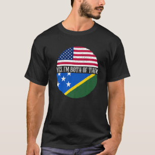 Camiseta USA E Ilhas Salomão Sinalizadores Sim Sou Ambos