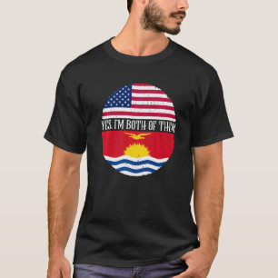Camiseta USA E Quiribati Vintage Flags Sim Eu Sou Ambos
