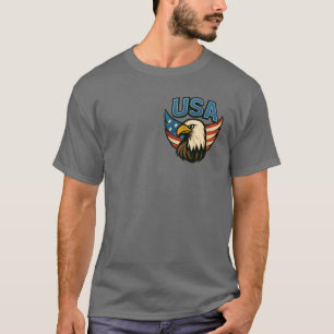 Camiseta USA Eagle Patriot Emblem - Bold American Flag Desi