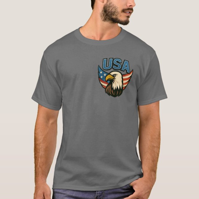 Camiseta USA Eagle Patriot Emblem - Bold American Flag Desi (Frente)