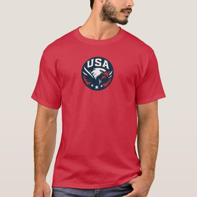 Camiseta USA Eagle Roundel — Agressivo Emblem Esportivo (Frente)