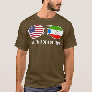 Camiseta USA Equatorial Guinea Flag Sunglasses Equatoguinea