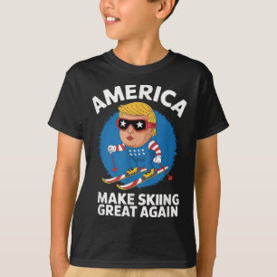 Camiseta Usa Faça Excelente De Esqui Novamente Donald Trump