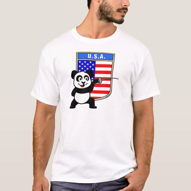 Camiseta USA Fencing Panda (Frente)